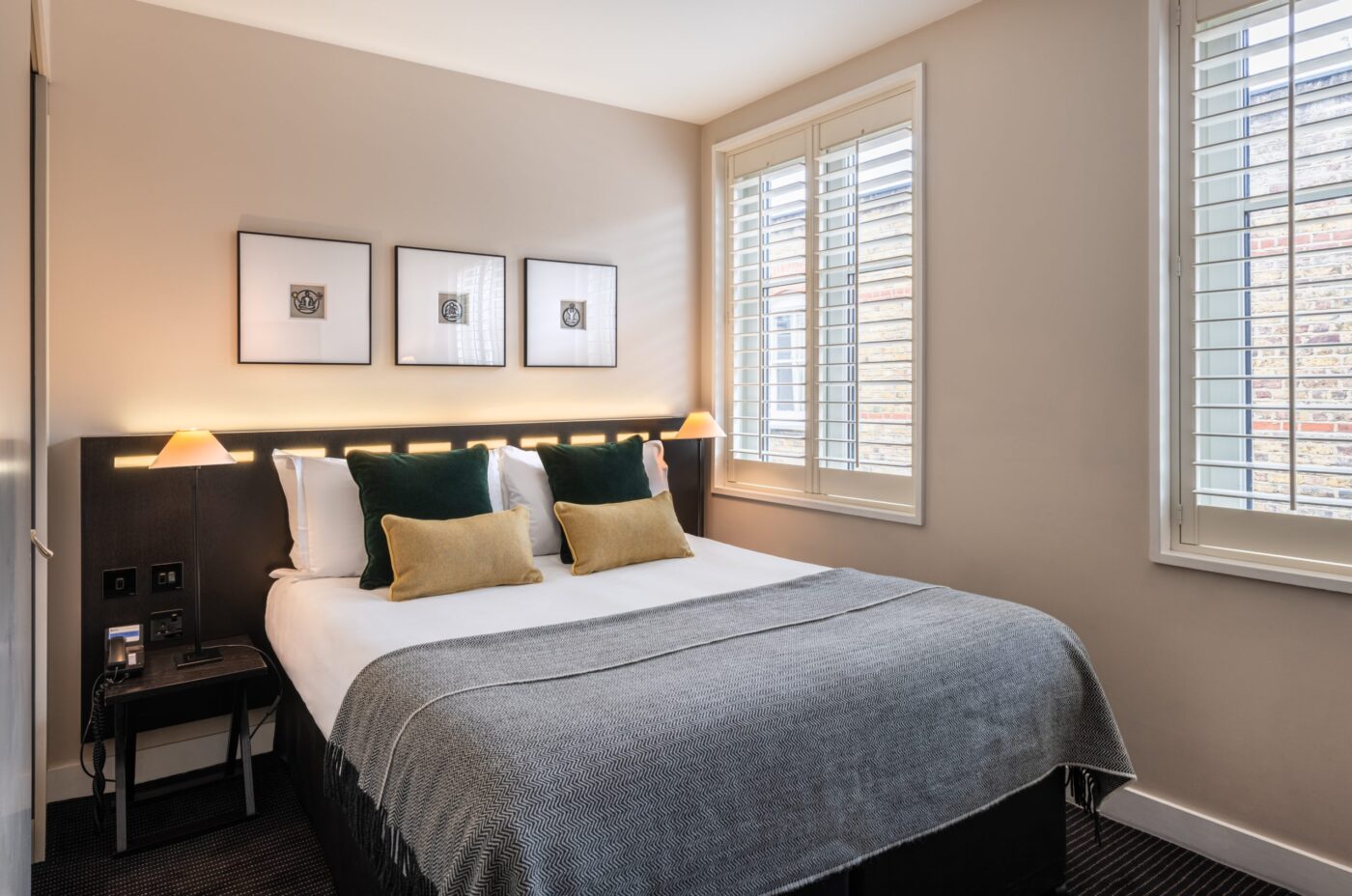 A double room, with bedside tables, located in Soho.