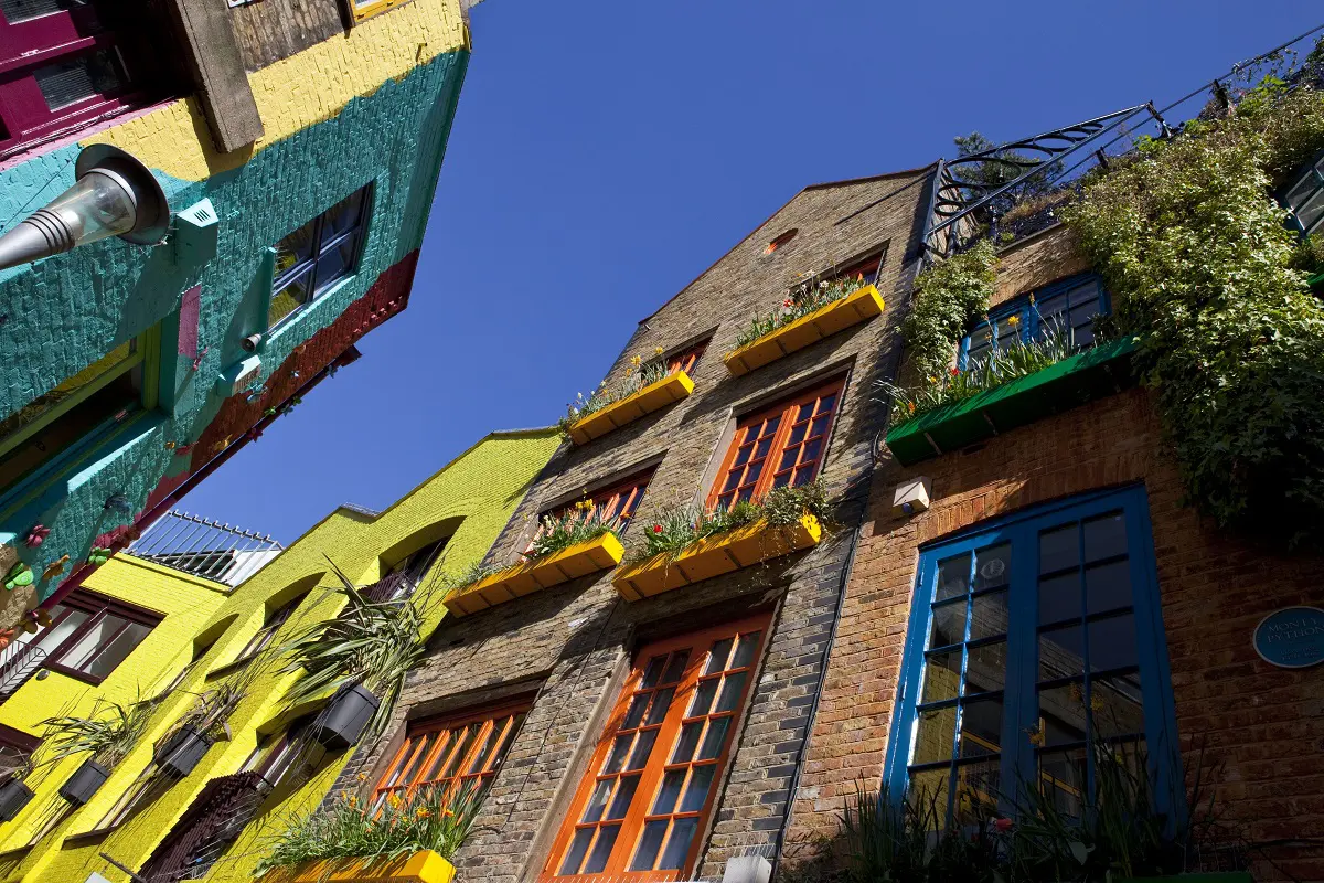 A small and colourful alley named Neal's Yard.