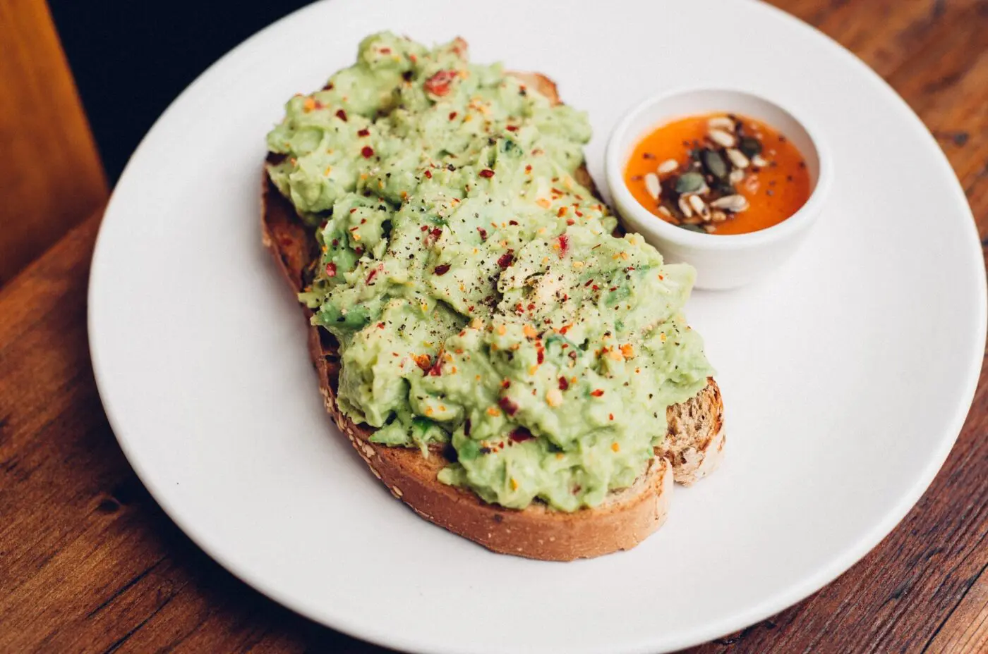 Seasoned avocado on toast, served by Bold Street Coffee.