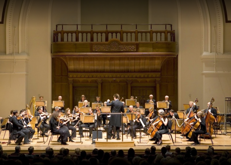 An orchestra playing at Cadogan Hall