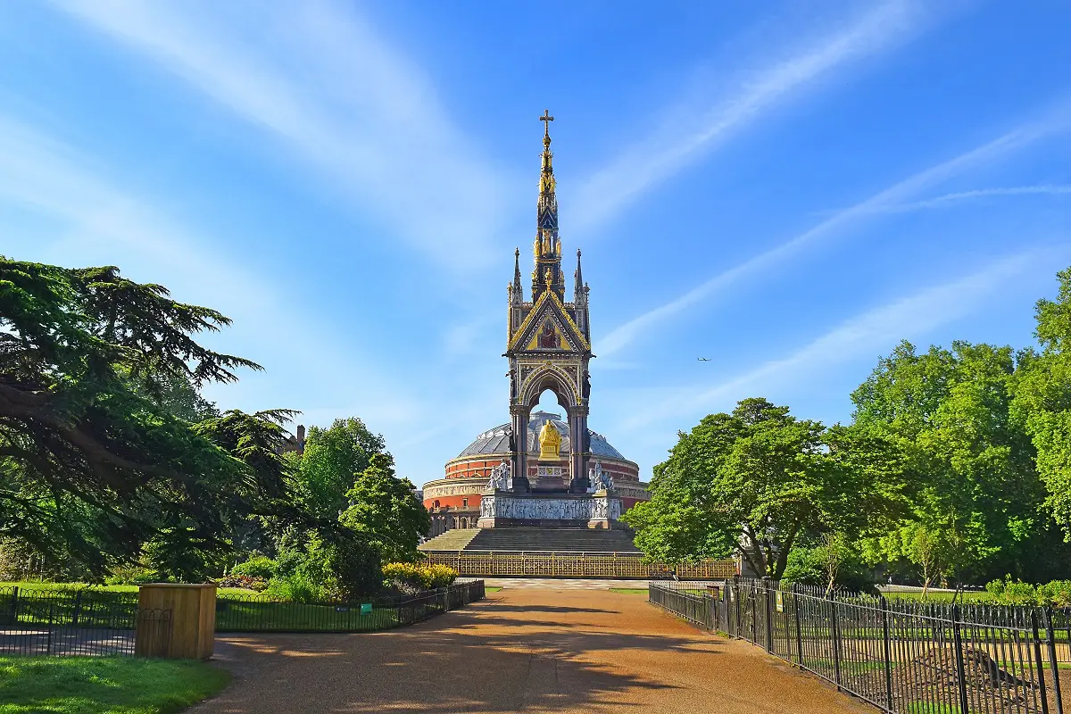 Hyde Park, close to the Prince Albert Memorial.