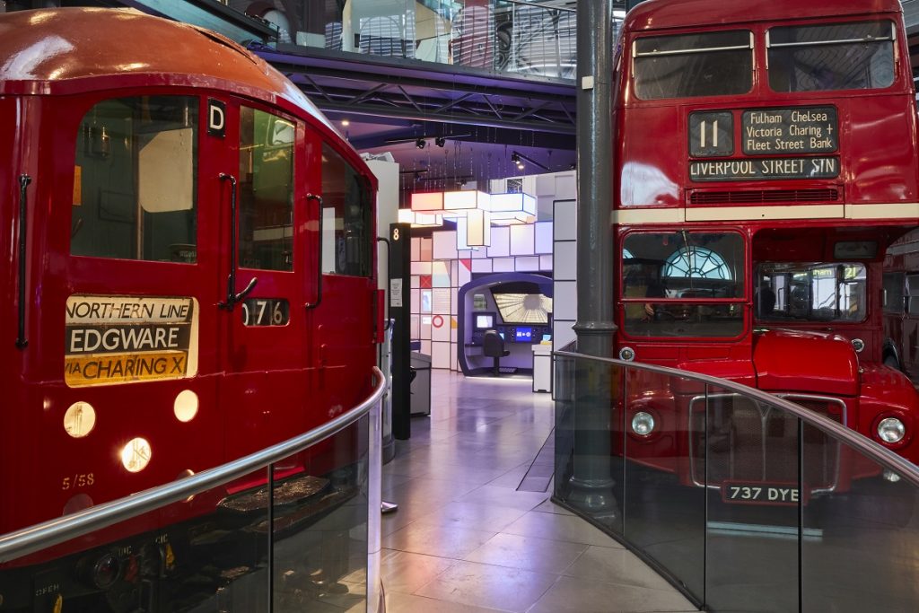 Inside of the London Transport Museum