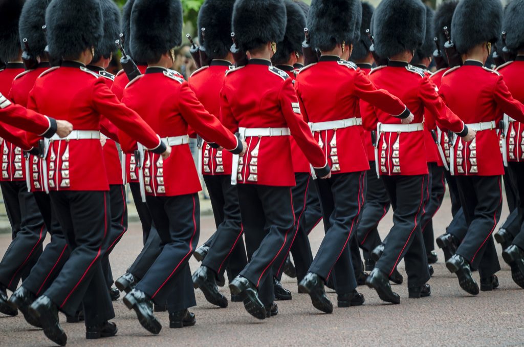 Horseguard Troops marching for the Trooping The Colour event