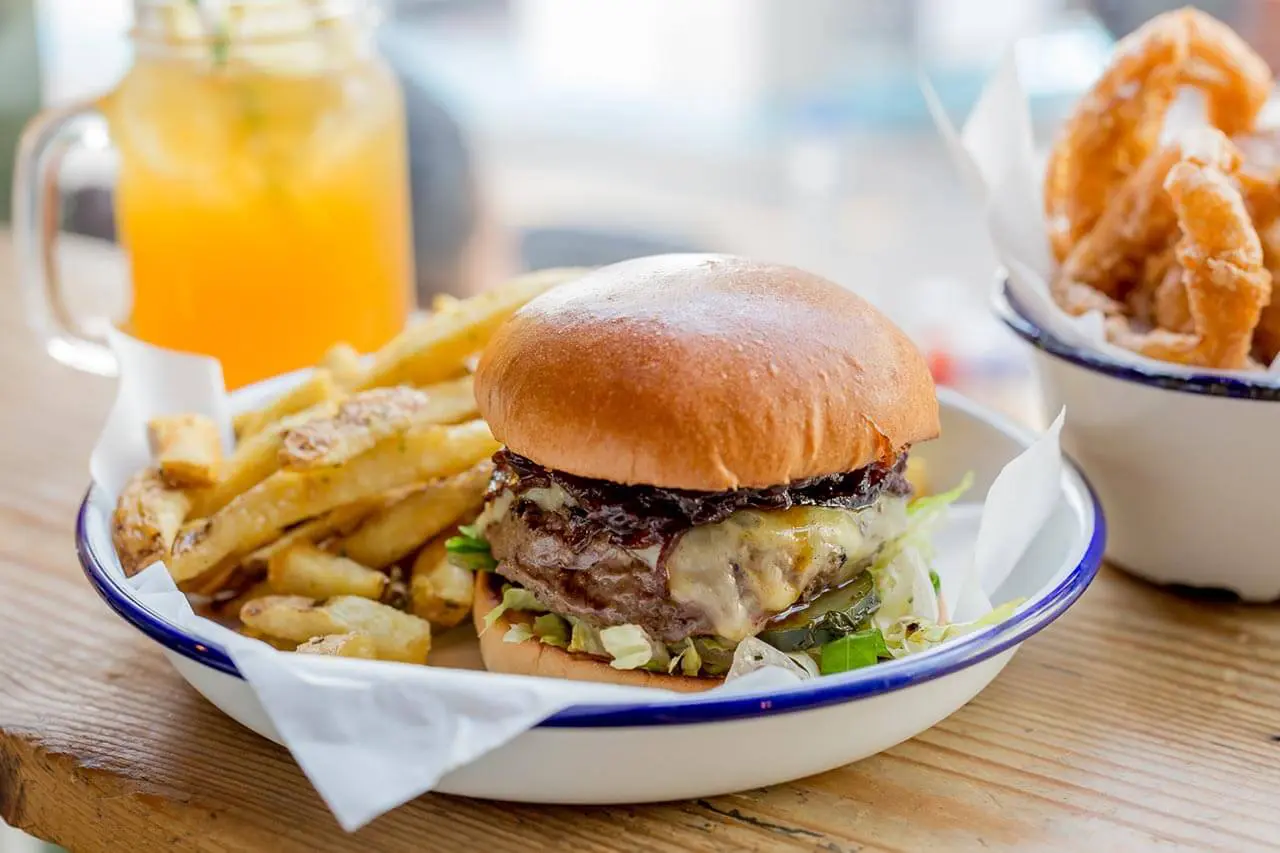 A burger and fries meal, served by Honest Burger.