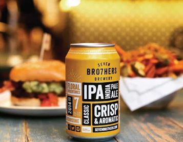 A can of beer, owned and brewed by Seven Bro7hers.