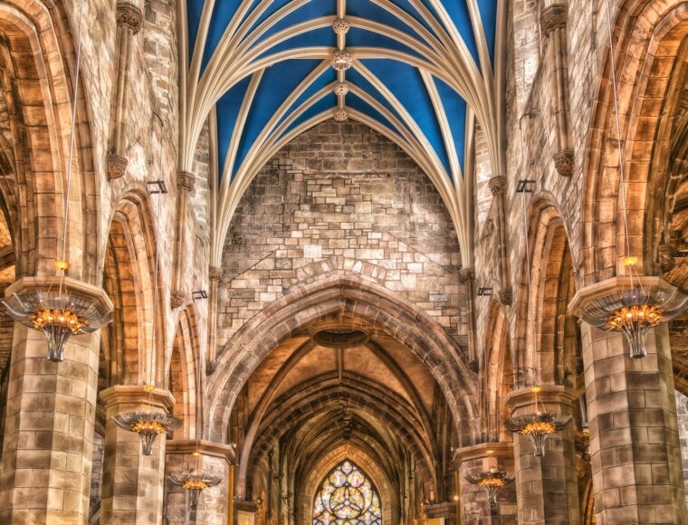 The inside of St Giles' Cathedral in Edinburgh
