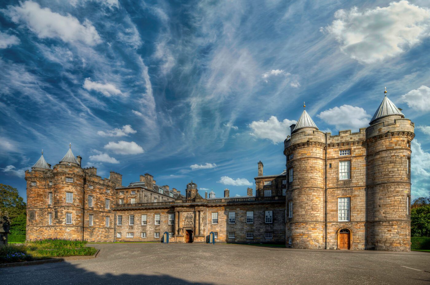 The Exterior of The Palace of Holyroodhouse in Edinburgh.