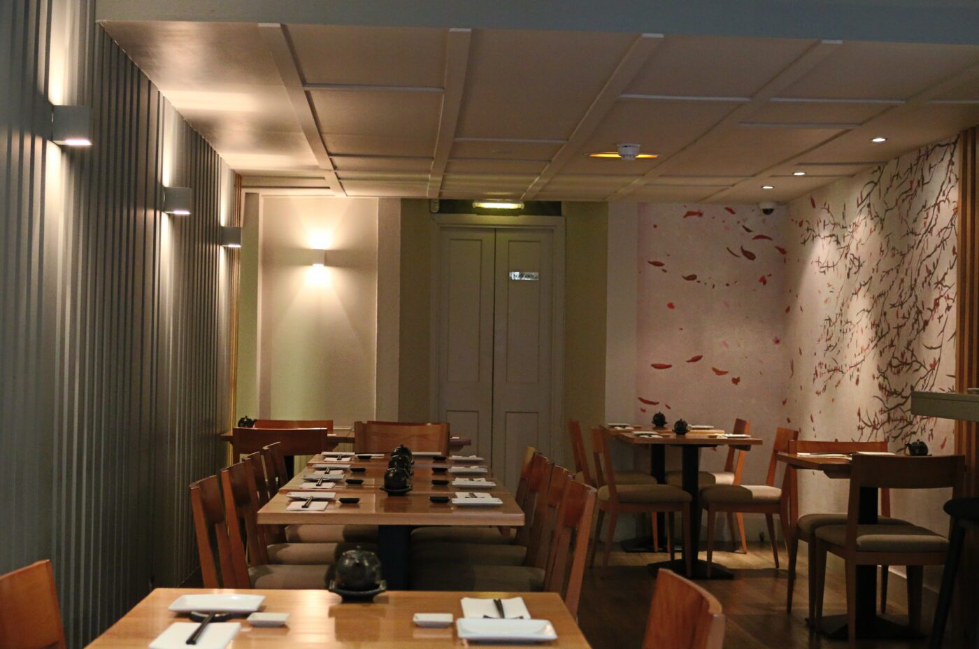 The interior of a restaurant in Edinburgh city centre: Kanpai Sushi