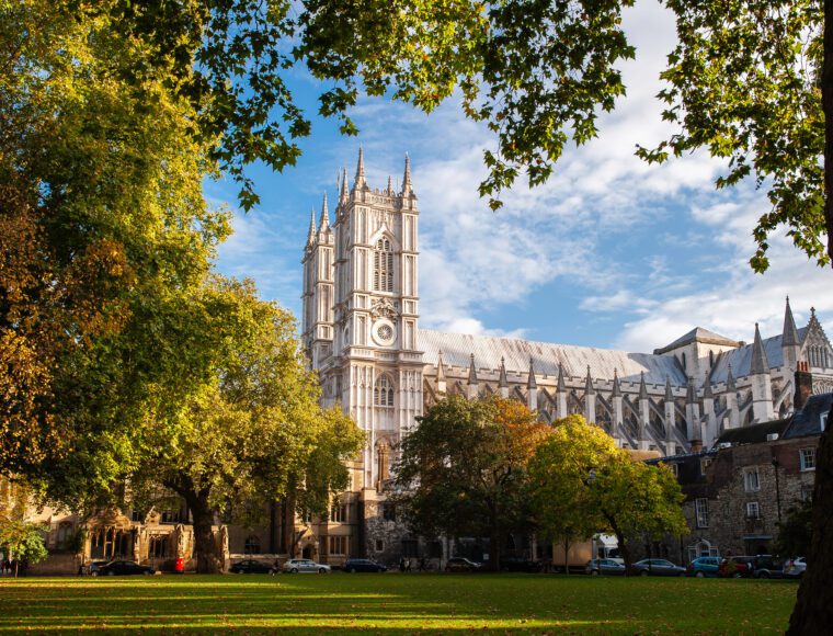 Westminster Abbey in London during the Autumn Season