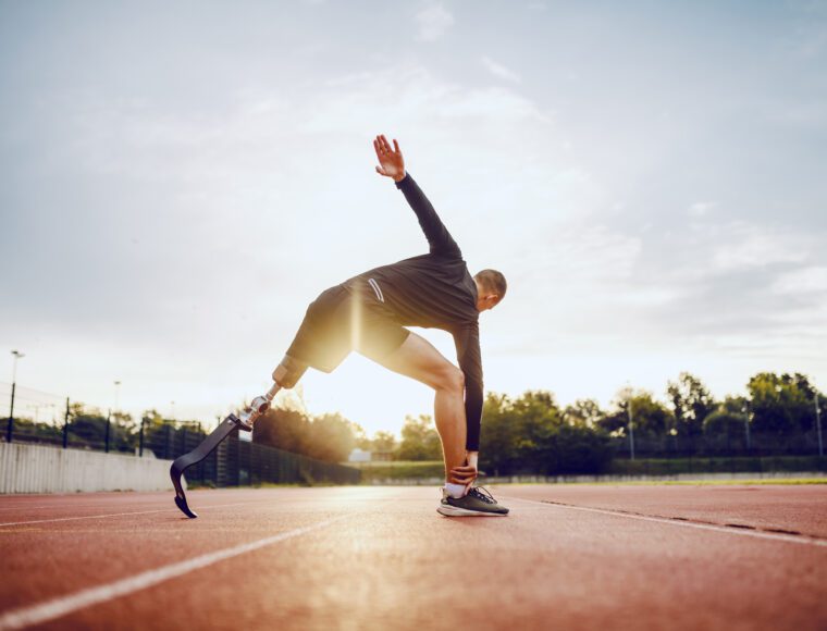 A Paralympic Athlete trains for a race.
