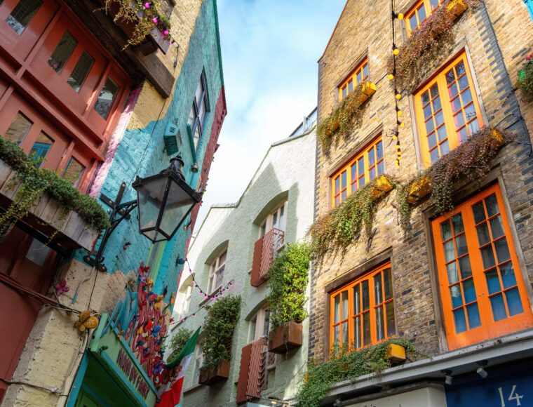 Neal's Yard in Covent Garden, London during Thanksgiving in Autumn