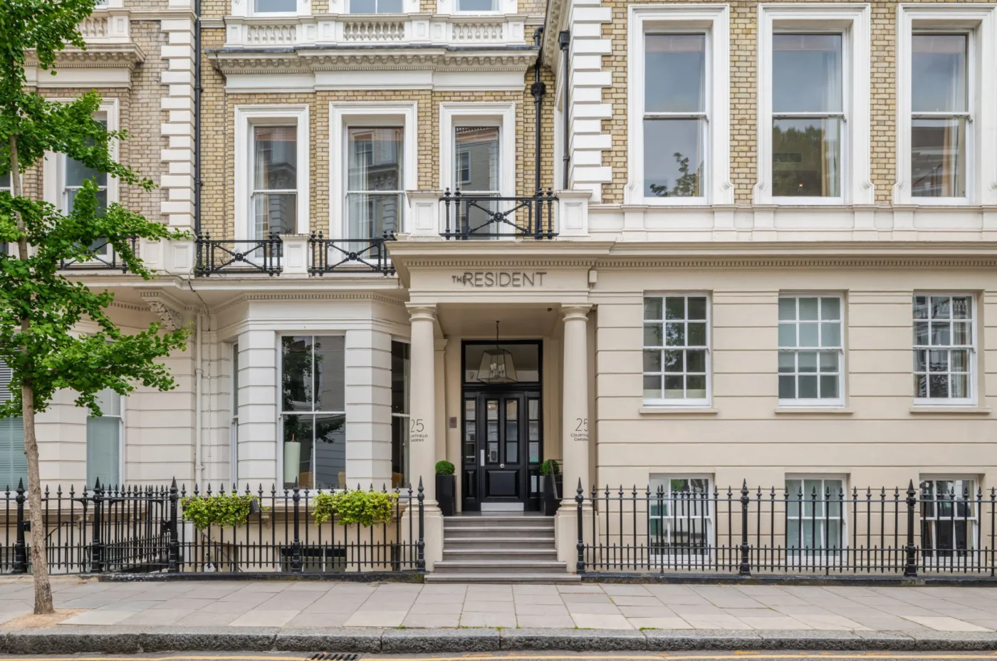 The front entrance of a classic, elegant building called 