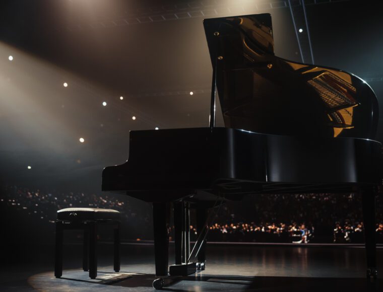 A grand piano under dramatic stage as Billy Joel returns to Liverpool's Anfield Stadium